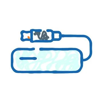 External data storage device connected with cable Illustrazione stock