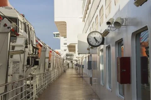 External deck of a cruise ship Foto stock
