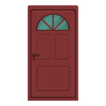 External door icon cartoon vector. Home exterior Illustrazione stock