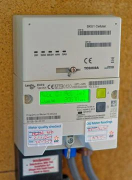 External Electricity Smart Meter with Cellular Connectivity Stock Photos