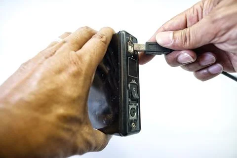 External enclosure for HDD being assembled Stock Photos