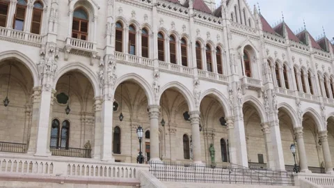 External Features of the Budapest Parliament - Hungary Video stock 283256544