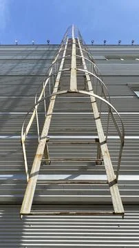 External fire escape on wall of building Stock Photos