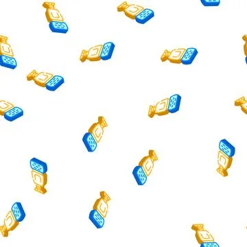 External flash isometric icon seamless pattern Stock Illustration