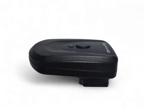 External flash trigger and receiver isolated on a white background. Stock Photos