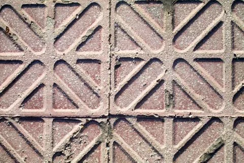 External flooring with diamond pattern seen from near and from above Stock Photos