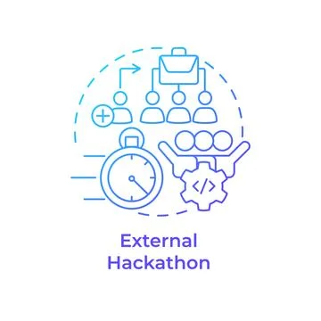External hackathon blue gradient concept icon イラスト素材