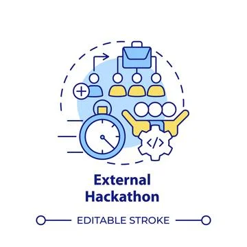 External hackathon multi color concept icon Stock Illustration