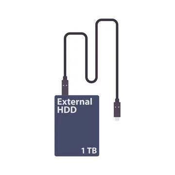 External Hard Disk Drive Flat Illustration. Clean Icon Design Element on Is.. Stock Illustration
