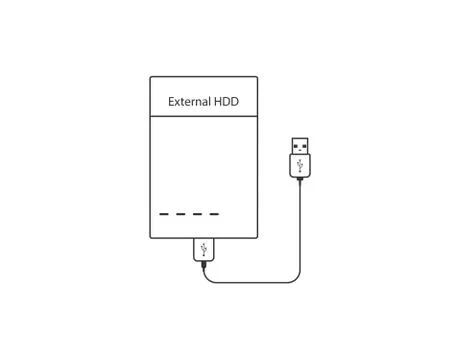 External hard disk drive icon. Vector illustration, flat design. イラスト素材