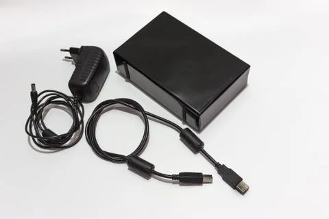 External hard disk drive on white background Stock Photos