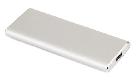 External hard disk isolated on white background Stock Photos