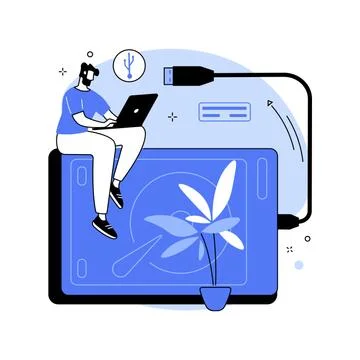 External hard drive abstract concept vector illustration. Stock Illustration