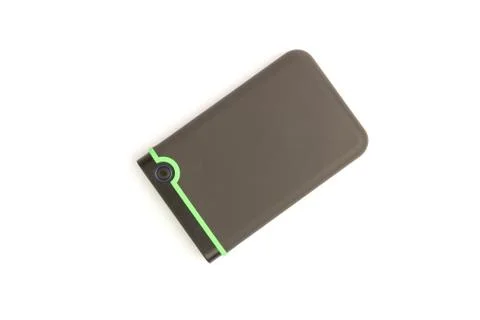 External hard drive for backup on a white background Stock Photos
