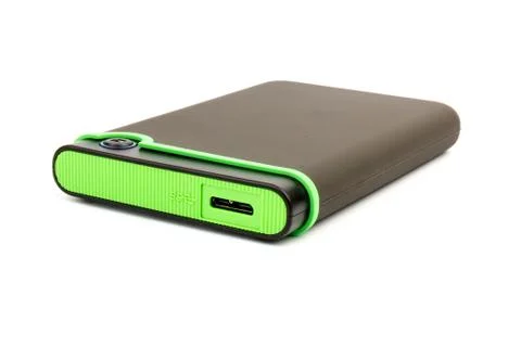 External hard drive for backup on a white background Stock Photos
