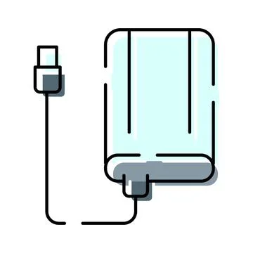 External hard drive connecting for data backup Stock Illustration