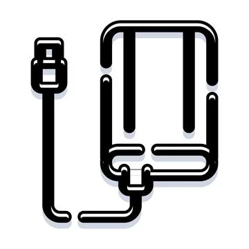 External hard drive connecting to data storage device Stock Illustration