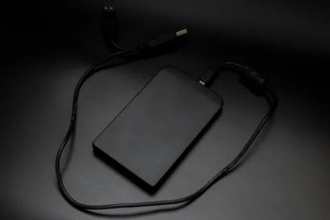 External hard drive data drive with usb cord Stock Photos