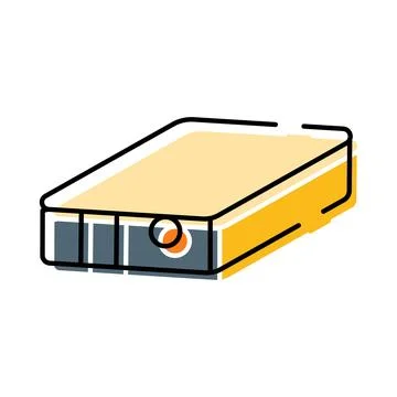 External hard drive data storage color icon Illustrazione stock
