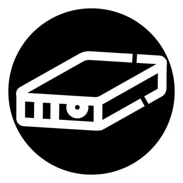External hard drive device for digital data storage icon Stock Illustration