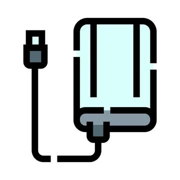 External hard drive device providing data storage and backup Illustrazione stock