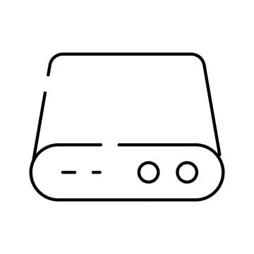 External hard drive device storing digital data icon Stock Illustration