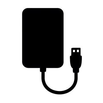 External Hard Drive Flat Icon Perfect for Web, UI Design, and Graphic Design. Stock Illustration