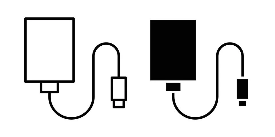External hard drive icon vector, symbol, logo illustrations 스톡 일러스트