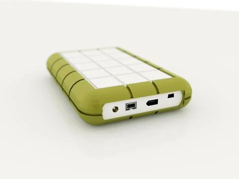 External hard drive isolated on white background Stock Illustration