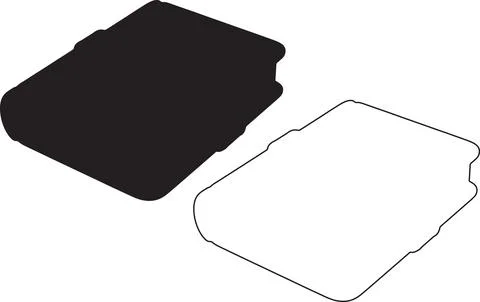 External hard drive storage device in isometric solid silhouette and linear.. Stock Illustration