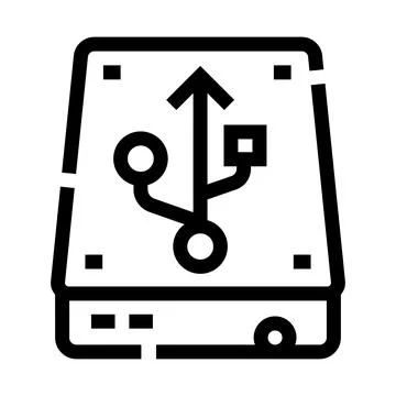 External hard drive universal serial bus data transfer Stock Illustration