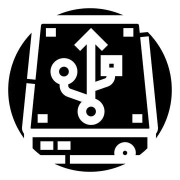 External hard drive universal serial bus connection icon Stock Illustration