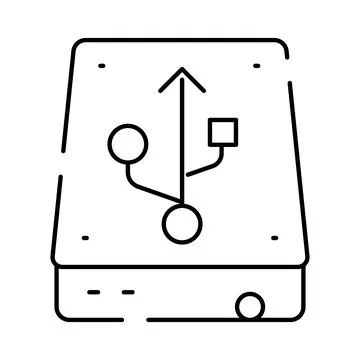 External hard drive universal serial bus data transfer icon Stockillustratie