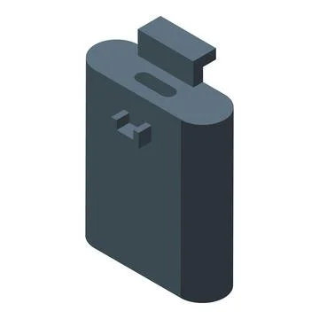 External hard drive using usb cable for connection isometric view Stock Illustration
