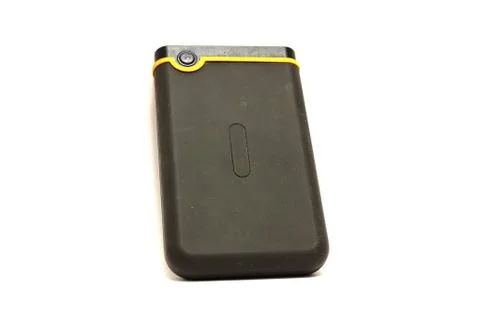 External hard drive on white background Stock Photos