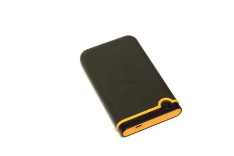 External hard drive on white background Stock Photos