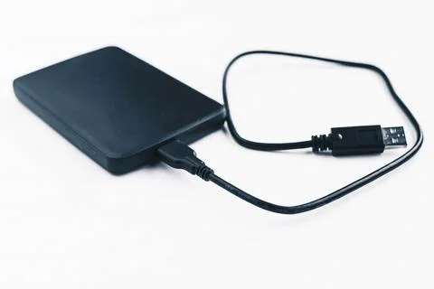 External hard drive on white background Stock Photos