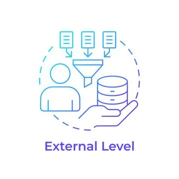External level blue gradient concept icon Stock Illustration