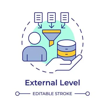 External level multi color concept icon Stock Illustration