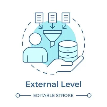 External level soft blue concept icon Stock Illustration