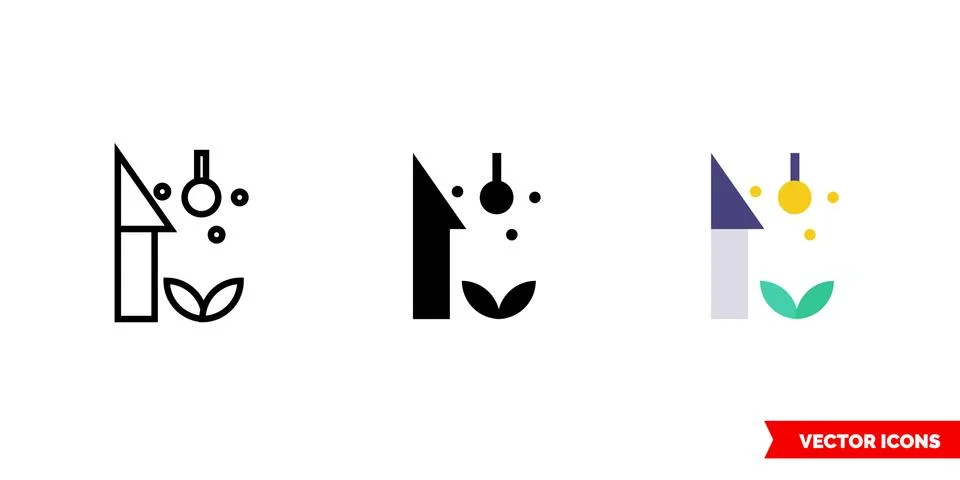 External lights icon of 3 types color, black and white, outline. Isolated vector Stock Illustration