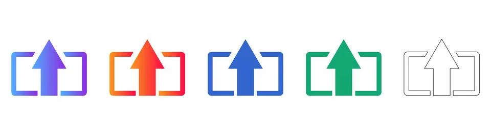 External Link and Upload Icons Set Stock Illustration