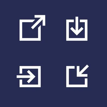 External link, download, login vector icons Stock Illustration