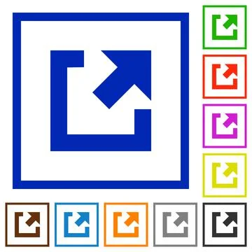 External link flat framed icons Stock Illustration