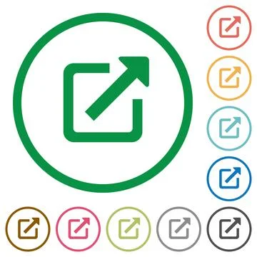 External link flat icons with outlines Stock Illustration