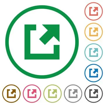 External link flat icons with outlines Stock Illustration