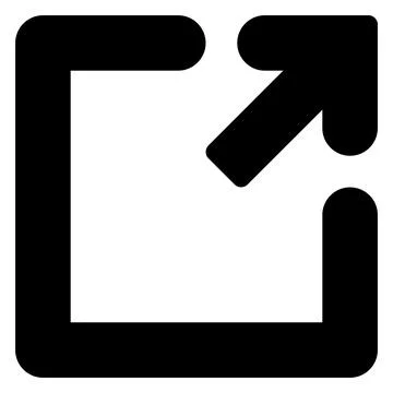 External link glyph icon isolated on white background Illustrazione stock