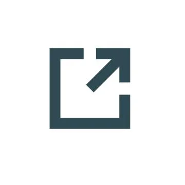 External Link Icon with arrow and box pointing Stock Illustration