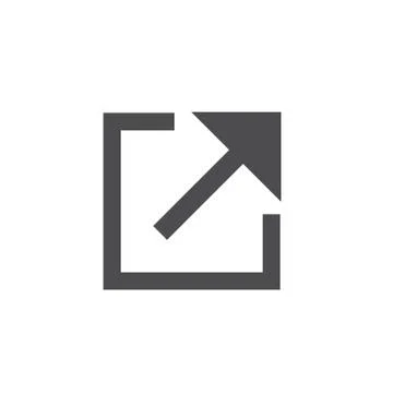 External link icon with arrow and line with box Stock Illustration