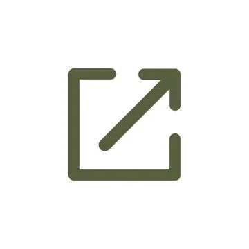 External link icon with arrow and line with box Stock Illustration